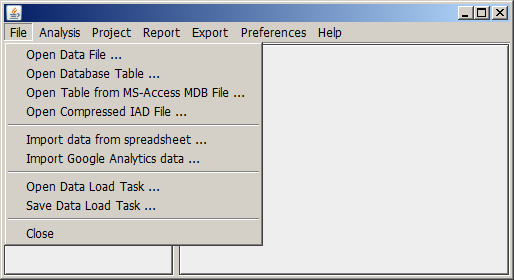 Data formats supported by Synop Analyzer